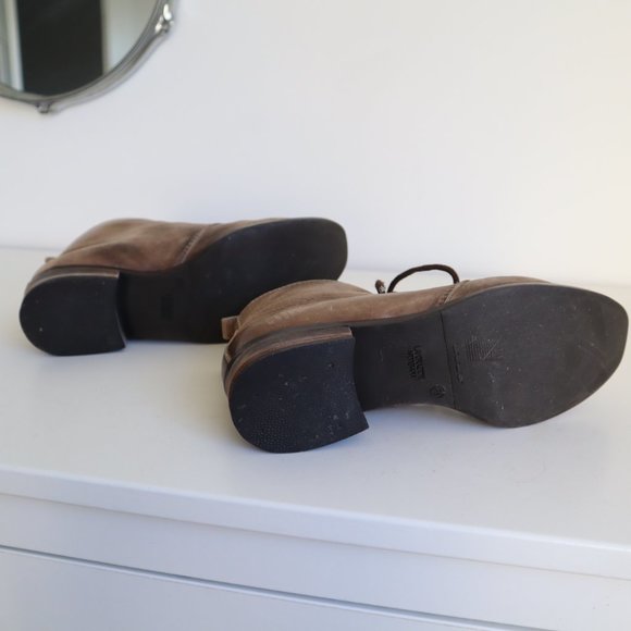 Lavorazione Artigiana Brown Leather Lace-Up Desert Ankle Boots, Size 6 - Picture 10 of 15